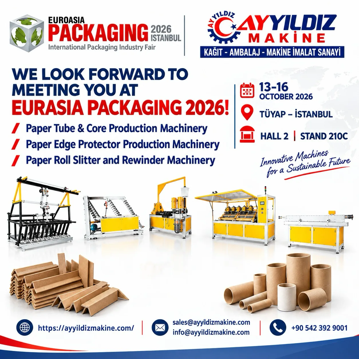 Ayyıldız Makine - Eurasia Packaging 2026, 13-16 October 2026, TÜYAP İstanbul, Hall 2 Stand 210C